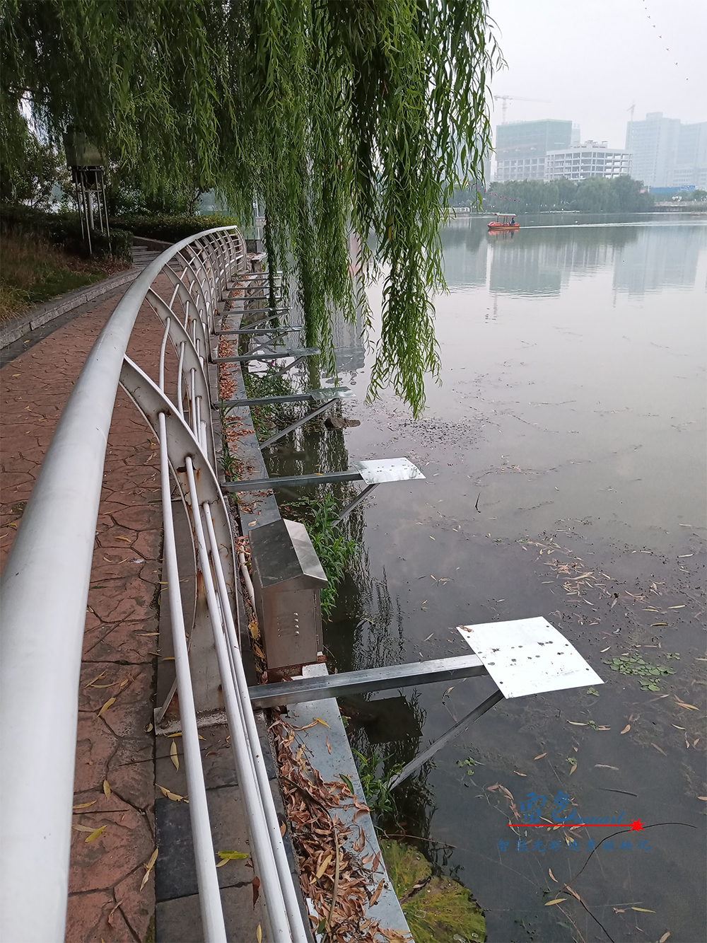 由雷色光電打造的“大美漯河·水韻西城”共慶百年華誕月灣湖之夜主題燈光秀上演啦！(圖17)
